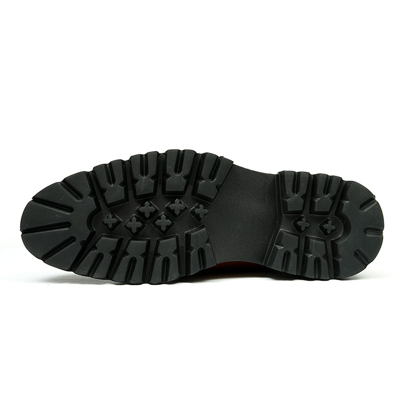 Men's Single-Buckle Monk Shoes Thick Grip Sole & Premium Leather