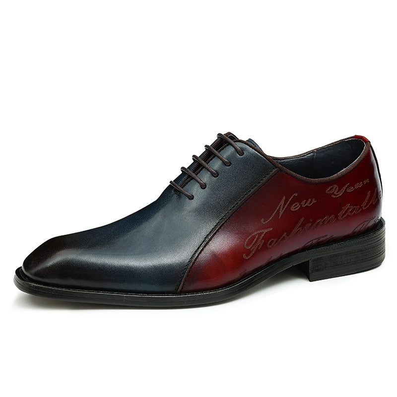 Men's Oxford Shoes Letter-Embossed Dress Shoes