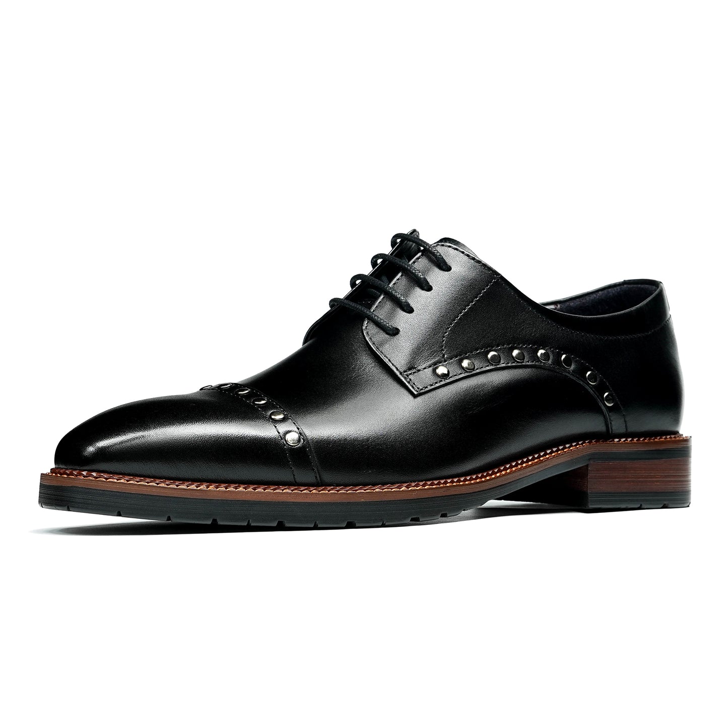 Men's Derby Shoes: Sculpted Toe Design & Artisan Hardware Accents