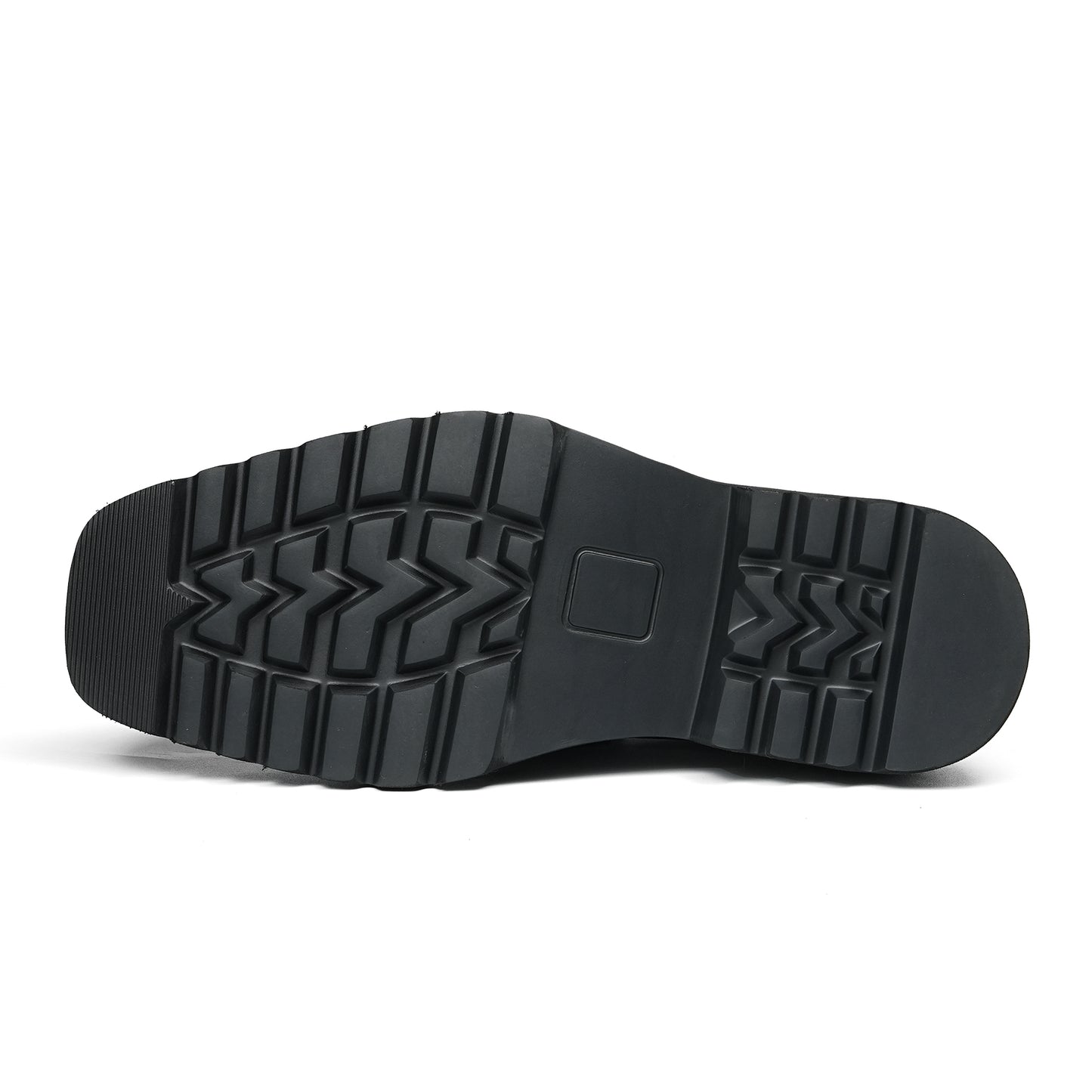 Sculptural Square-Toe Men's Loafers: Curated Brogue Accents & Substantial Sole