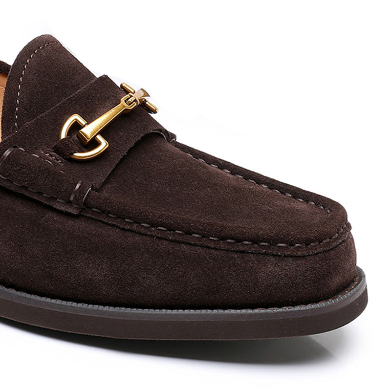 Men's Suede Loafers: Signature Hardware & Textured Comfort