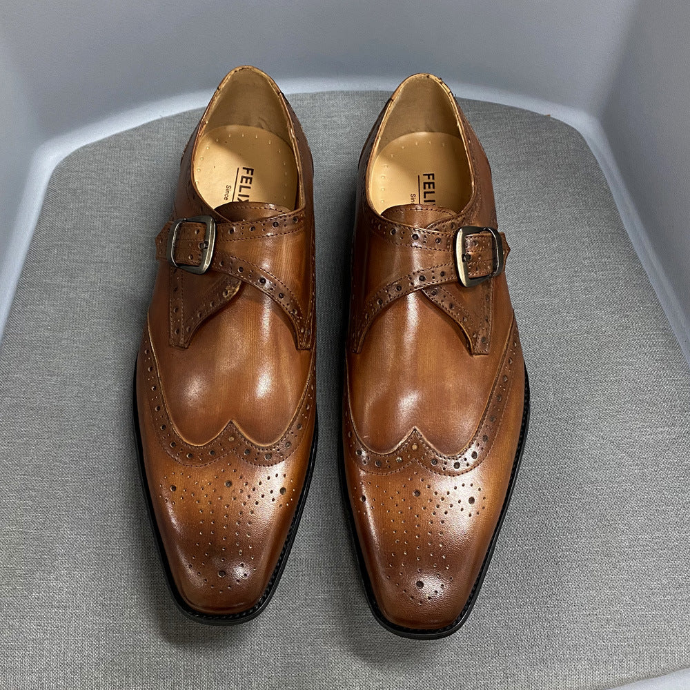 Men’s Wingtip Monk Strap Shoes