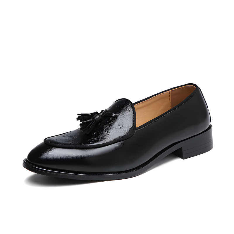 Men’s Tassel Loafers Ostrich-Embossed
