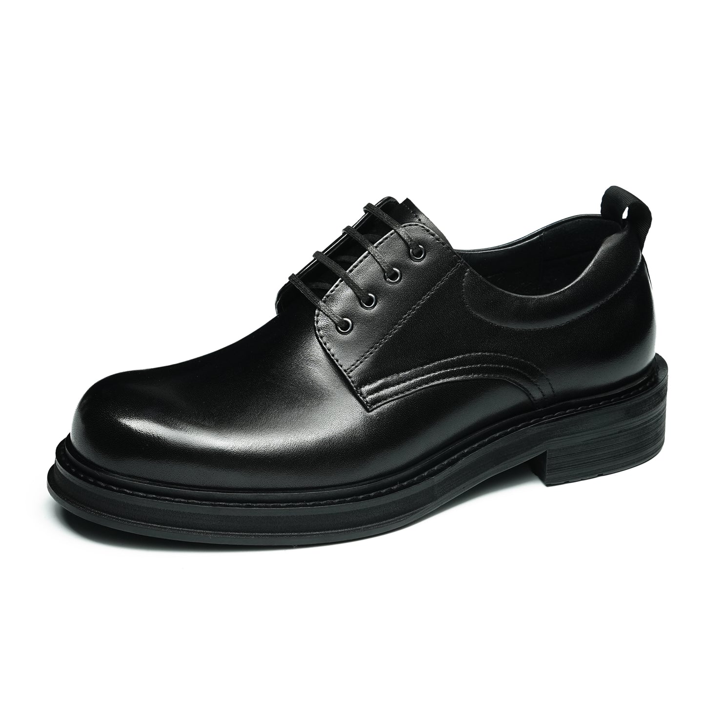 Urban Ease Men's Derby Shoes: Side Elastic Panels & Streamlined Design