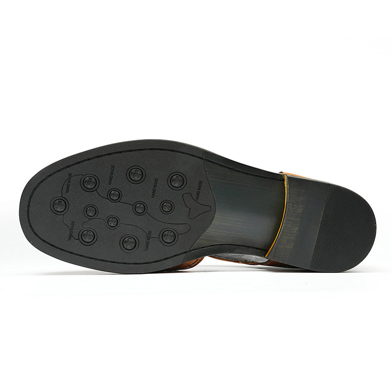 Men’s Woven Leather Buckle Sandals