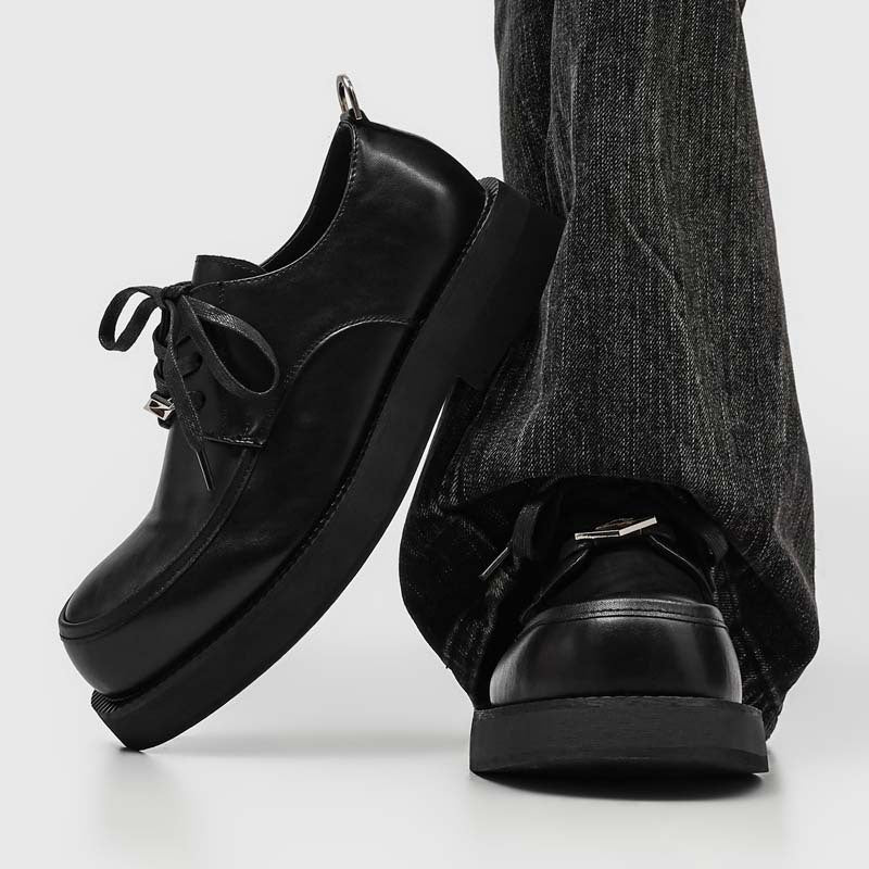 Men's Derby Shoes: Chunky Sole & Bold Hardware Accent Statement