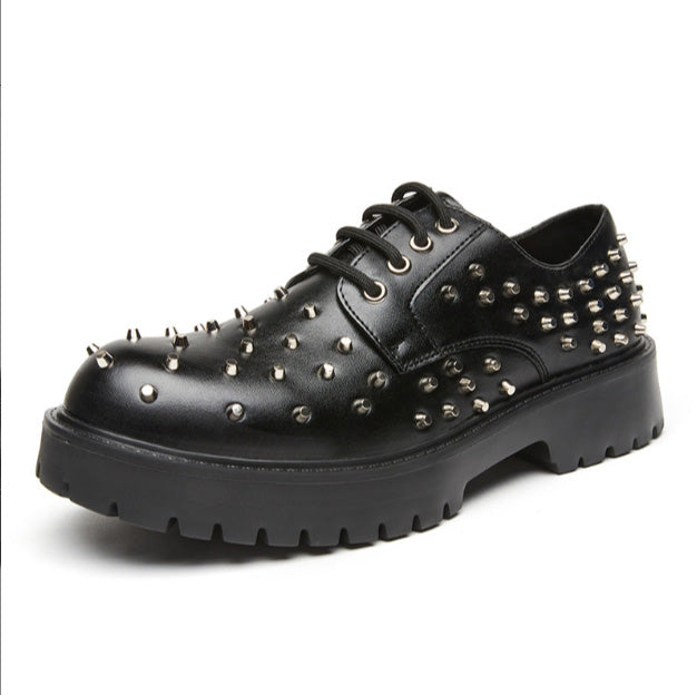 Men's Heavy-Duty Studded Derby Shoes | with Chunky Platform Sole