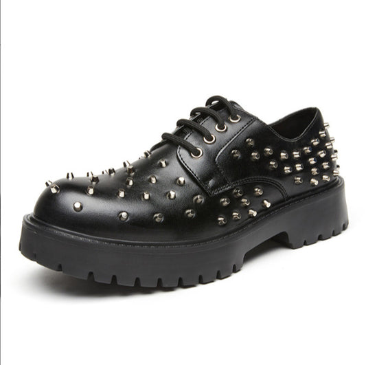 Men's Heavy-Duty Studded Derby Shoes | with Chunky Platform Sole