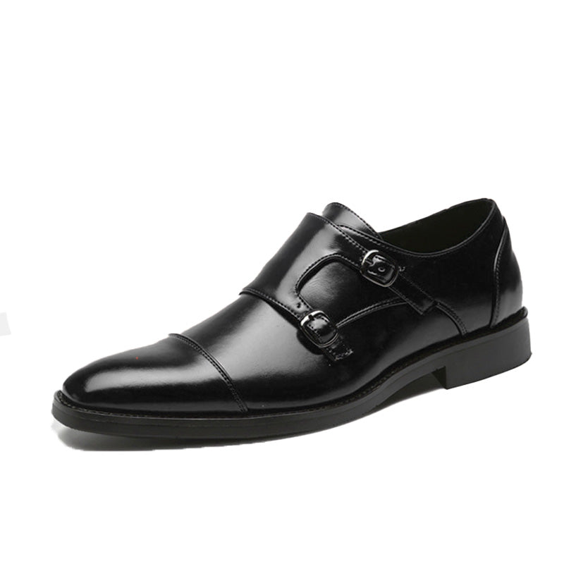 Men's Formal Monk Strap Dress Shoes with Dual Metal Buckles