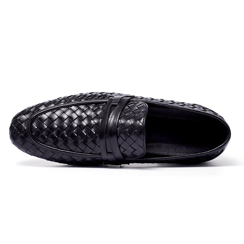 Men's Woven Leather Loafers