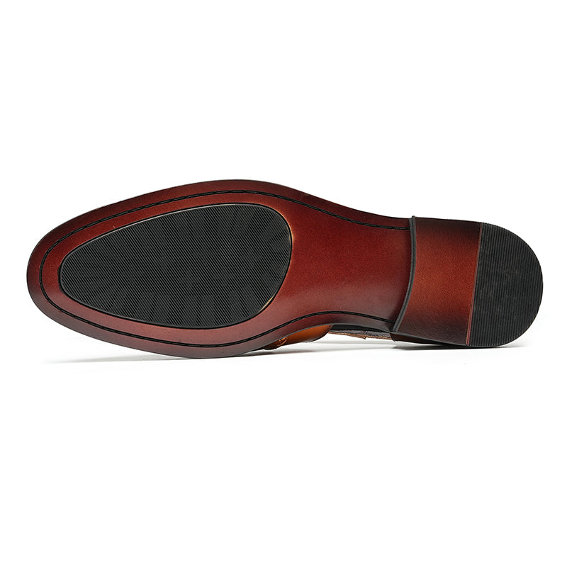 Men’s Hand-Stitched Cutout Leather Sandals