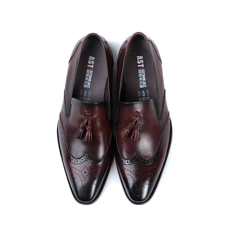 Men's Tassel Loafers Brogue Detailing & Premium Leather