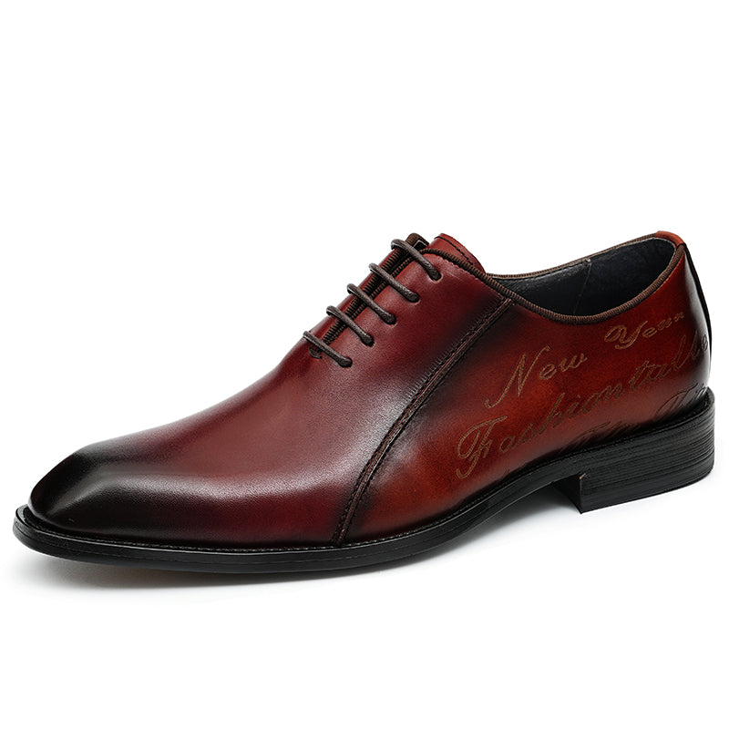 Men's Oxford Shoes Letter-Embossed Dress Shoes