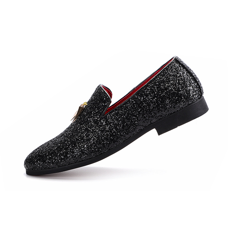 Men's Loafers with Contrast Red Lining Sophisticated Slip-On Dress Shoes