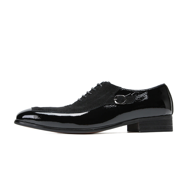 Men’s Patent Leather & Suede Oxford Shoes