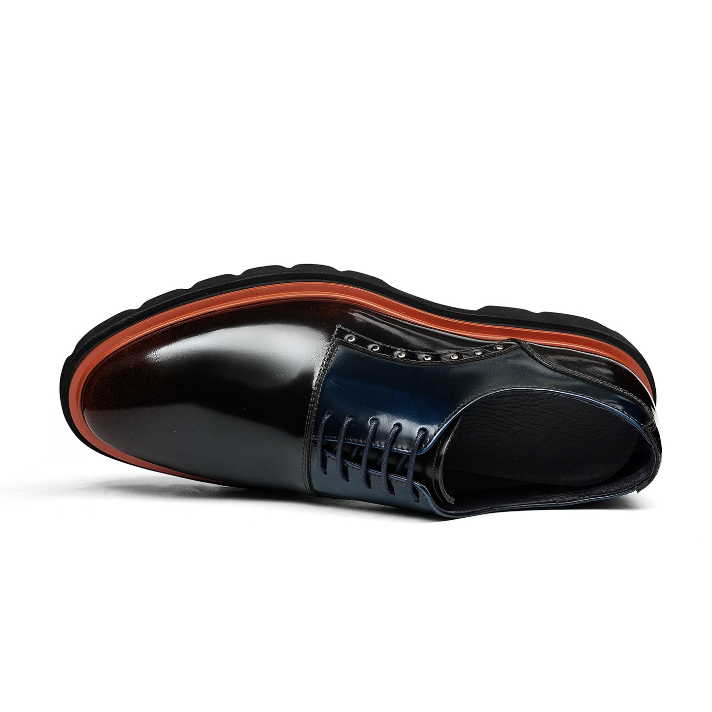 Men's Oxford Shoes: Contrast Accent & Platform Sole Design