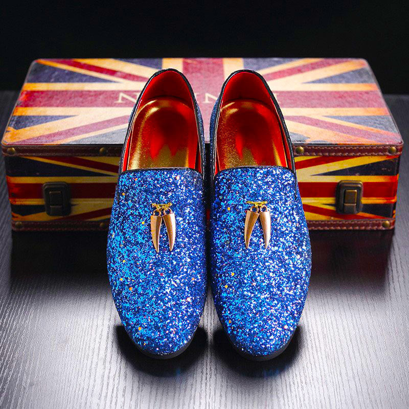 Men's Loafers with Contrast Red Lining Sophisticated Slip-On Dress Shoes