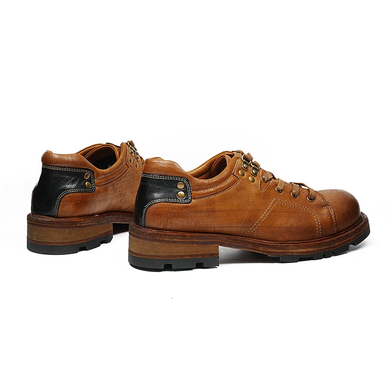 Handcrafted Horsehide Work Derby Boots: Goodyear Welt Toughness & Timeless Style