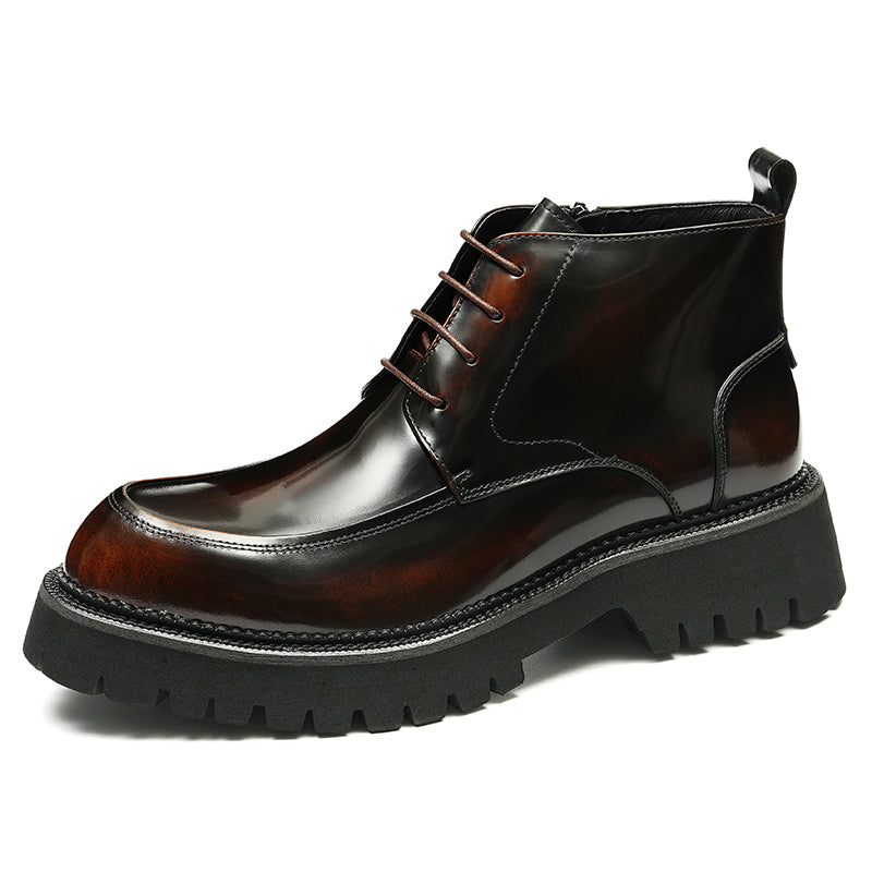 Artisan Burnished Men's Martin Boots: Supple Interior & All-Terrain Traction