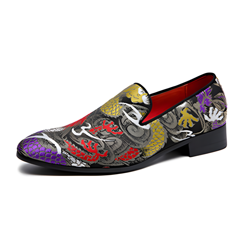 Men's Loafers Elegant Embroidered Jacquard