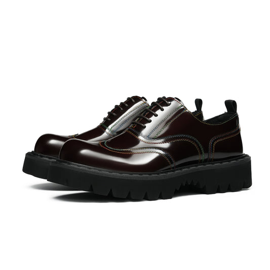Men's Brogue Oxfords: Luminous Grain & Elevated Foundation
