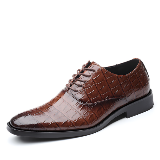 Men's Formal Oxfords Crocodile-Textured Leather Dress Shoes