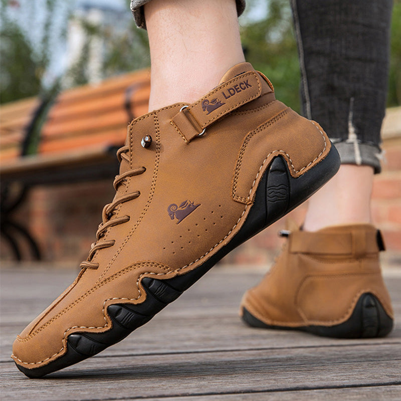 Sculpted Sole Boots: Distinctive Side Accent & Contoured Design