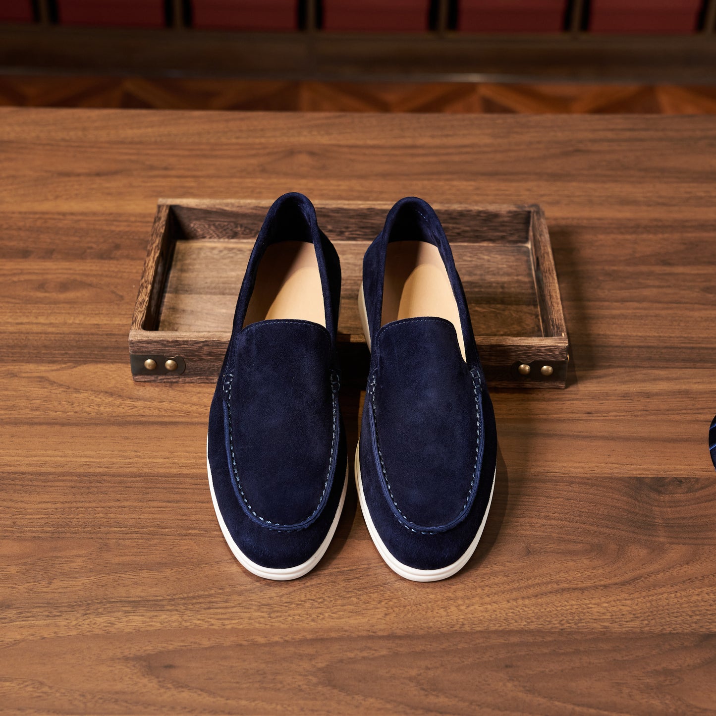Men’s Cashmere Leather Slip-On Loafers – Soft Breathable and Slip-Resistant