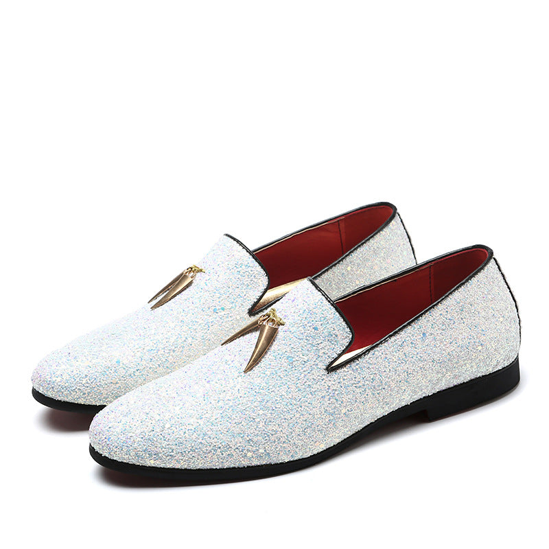 Men's Loafers with Contrast Red Lining Sophisticated Slip-On Dress Shoes