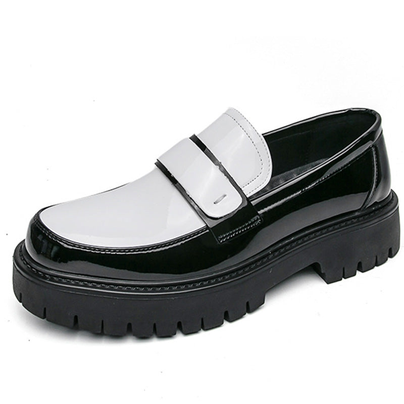 Modern Two-Tone Men's Loafers: Architectural Sole & Streamlined Silhouette