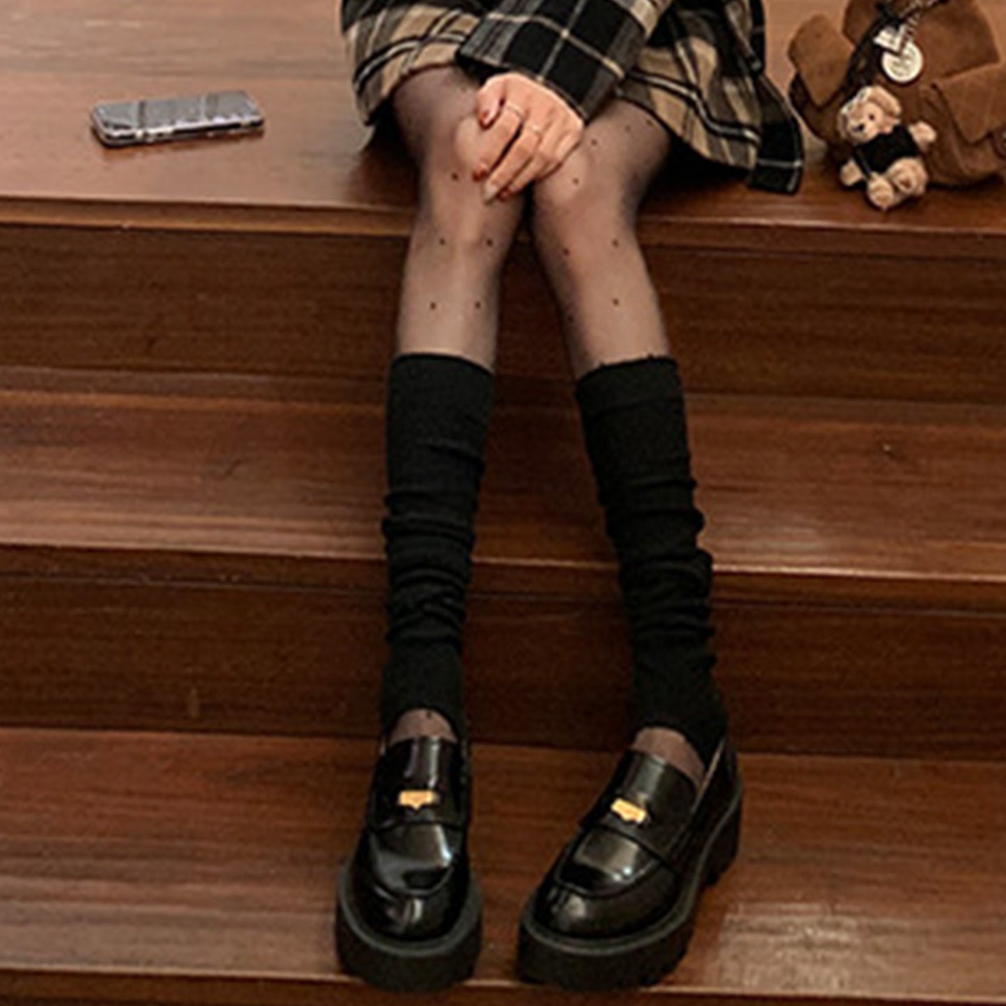 Women's Loafers Chunky Platform with Statement Metal Buckle Detail