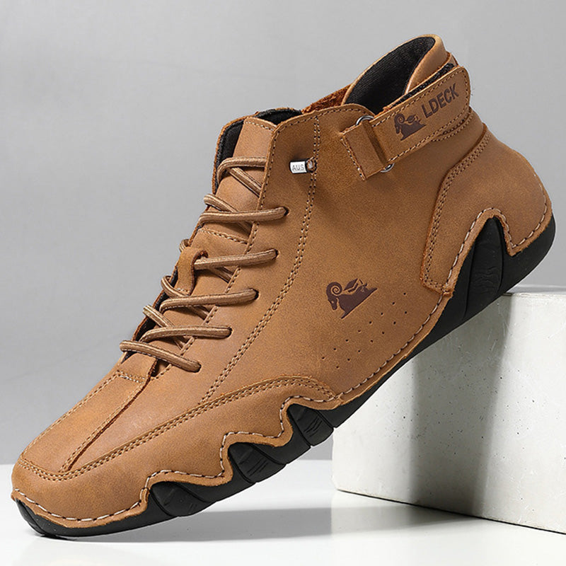 Sculpted Sole Boots: Distinctive Side Accent & Contoured Design