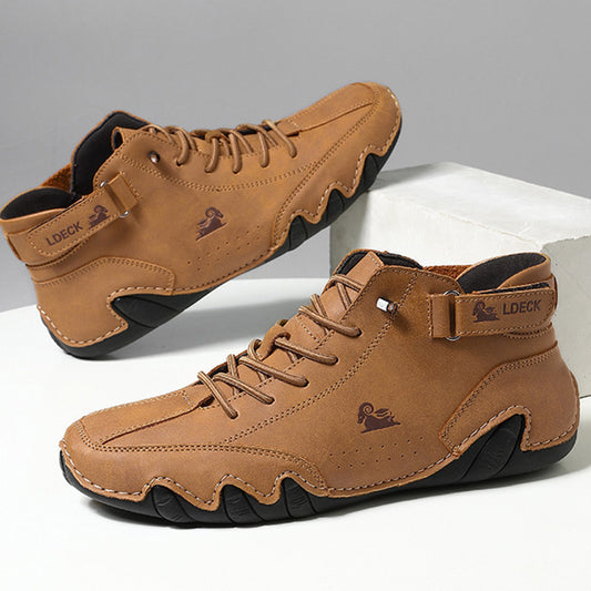 Sculpted Sole Boots: Distinctive Side Accent & Contoured Design