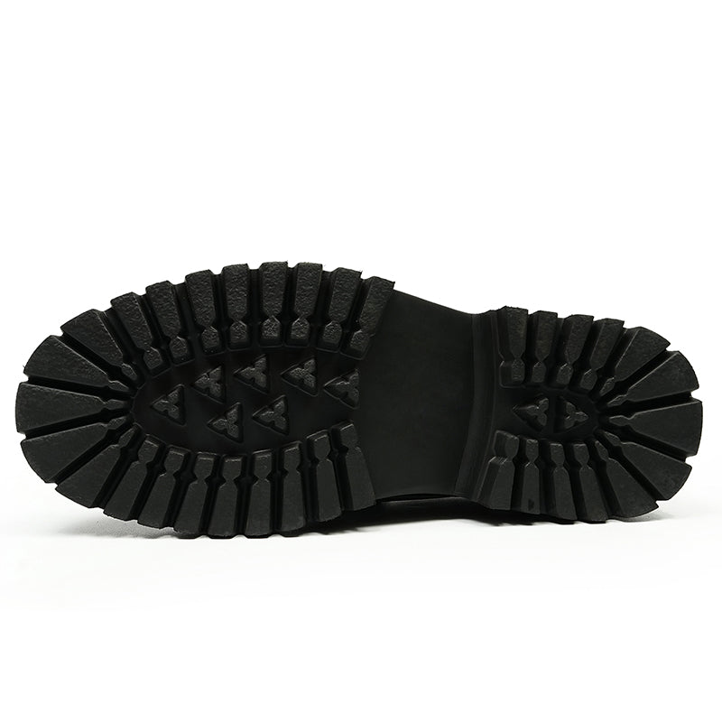 Men's Loafers - Chunky Sole & Metallic Hardware Refined Versatility