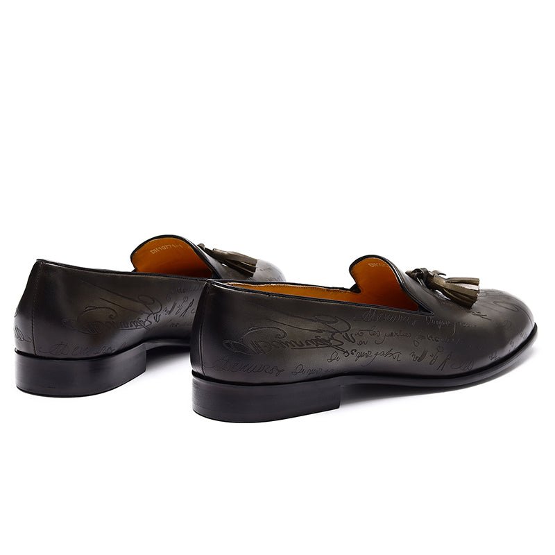 Men's Tassel Loafers - Embossed Design