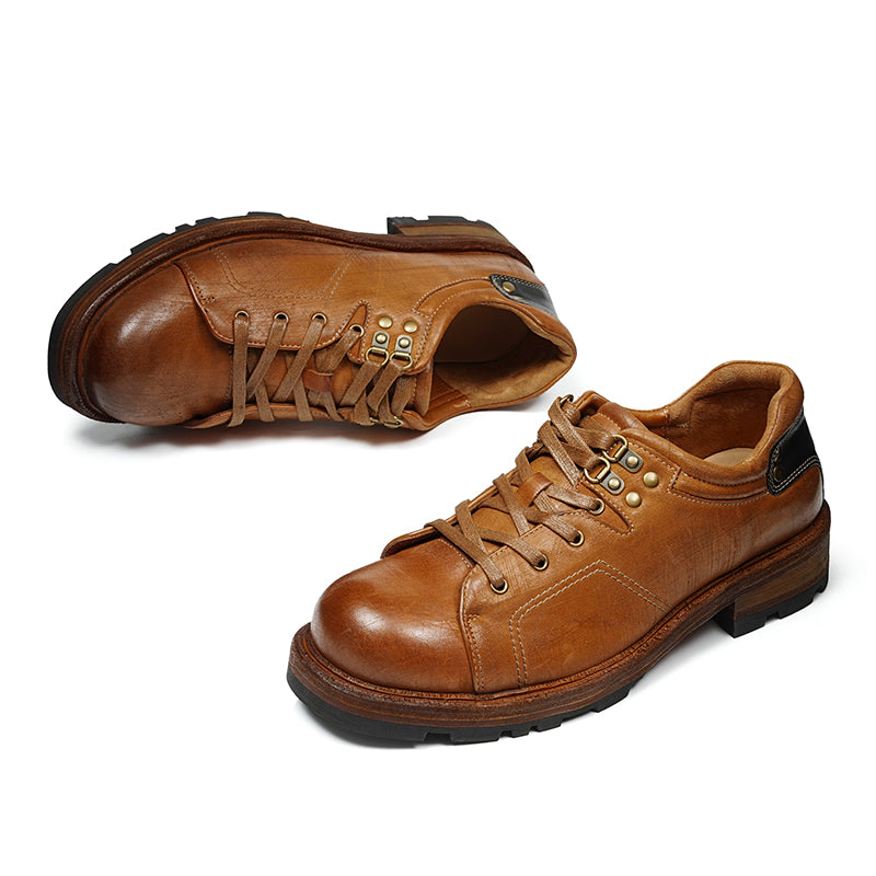 Handcrafted Horsehide Work Derby Boots: Goodyear Welt Toughness & Timeless Style