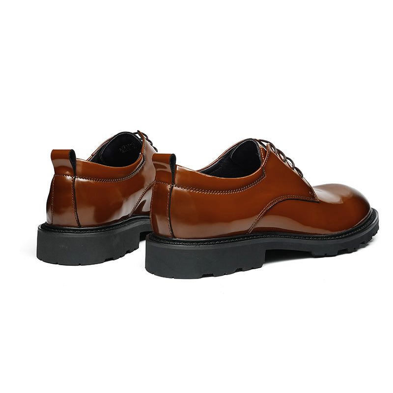 Men's Luminous Derby Shoes: Sculpted Toe Design & Architectural Sole Detailing