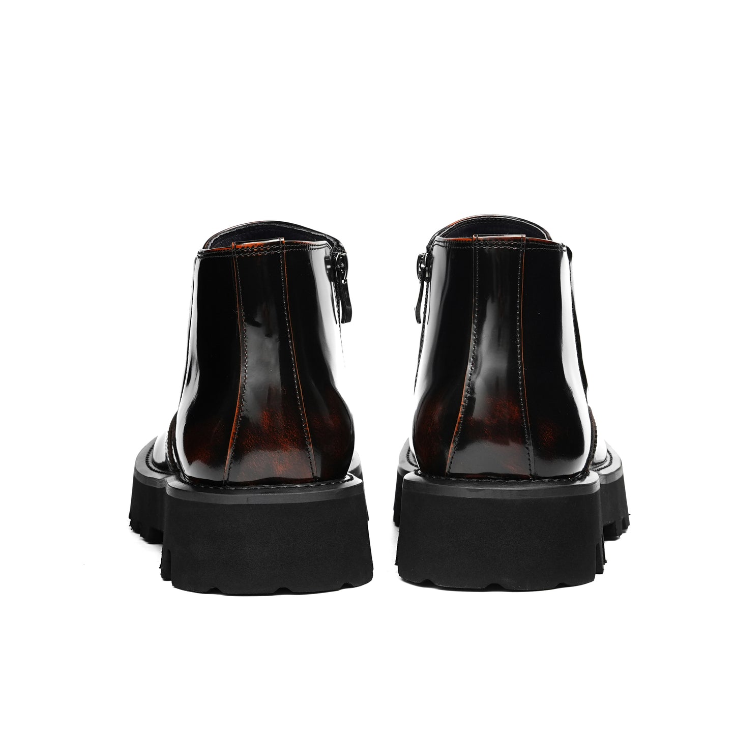 Artisan-Carved Men's Chelsea Boots: Elastic Ankle & Durable Sole Design