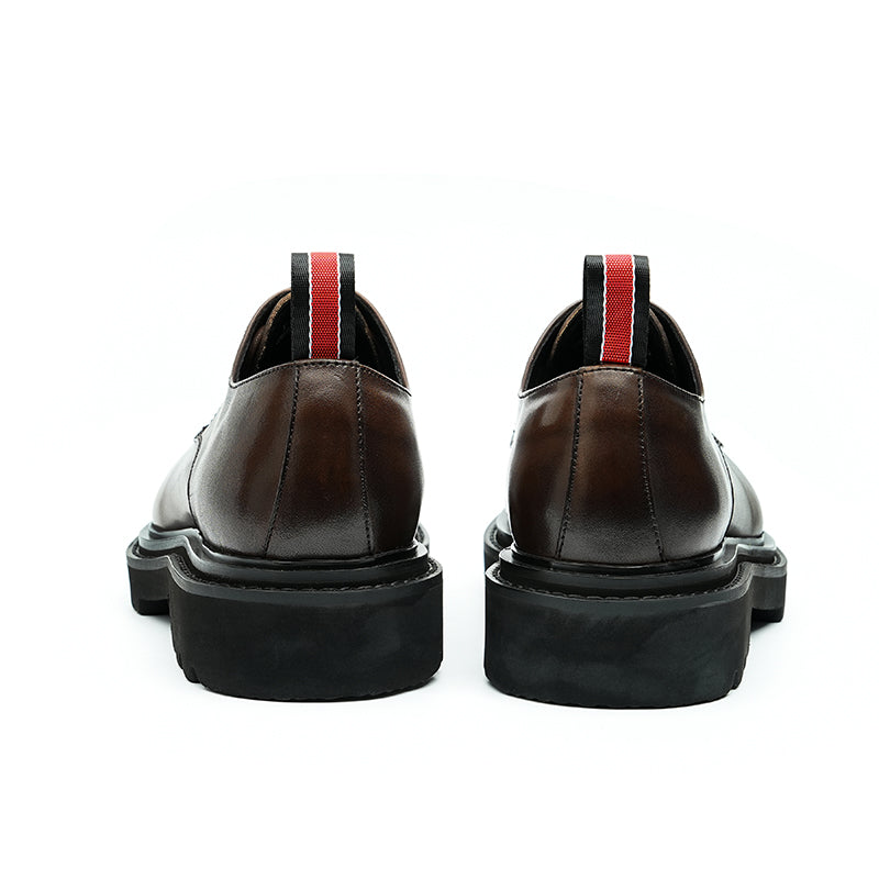 Men's Leather Derby Shoes Diamond Toe
