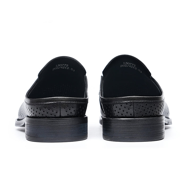 Men’s Backless Loafers with Perforated Design