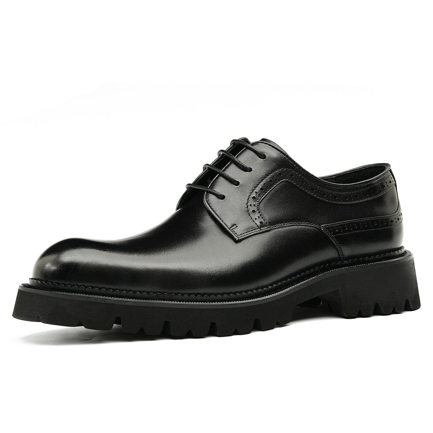 Men's Classic Derby Shoes - Breathable Leather & Rugged Traction