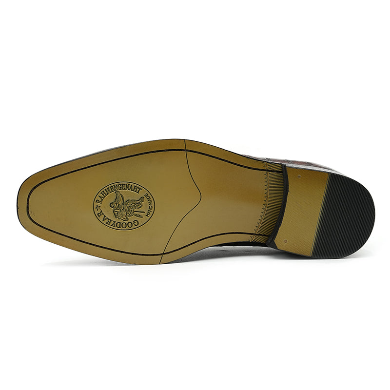 Men's Oxford Shoes - Embossed Detailing