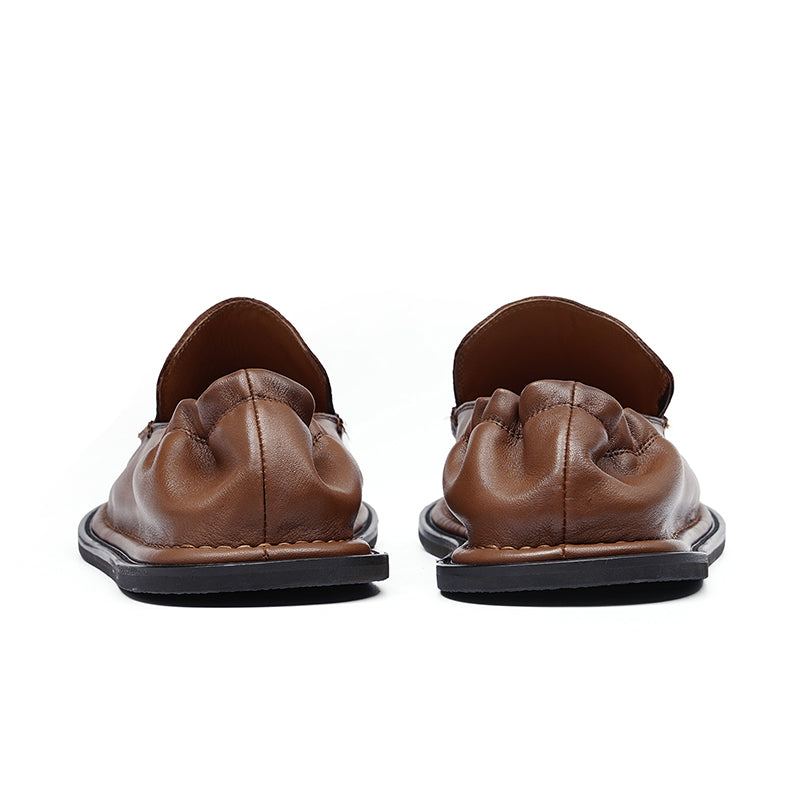Men's Slip-On Loafers - Elastic Collar & Traction Sole