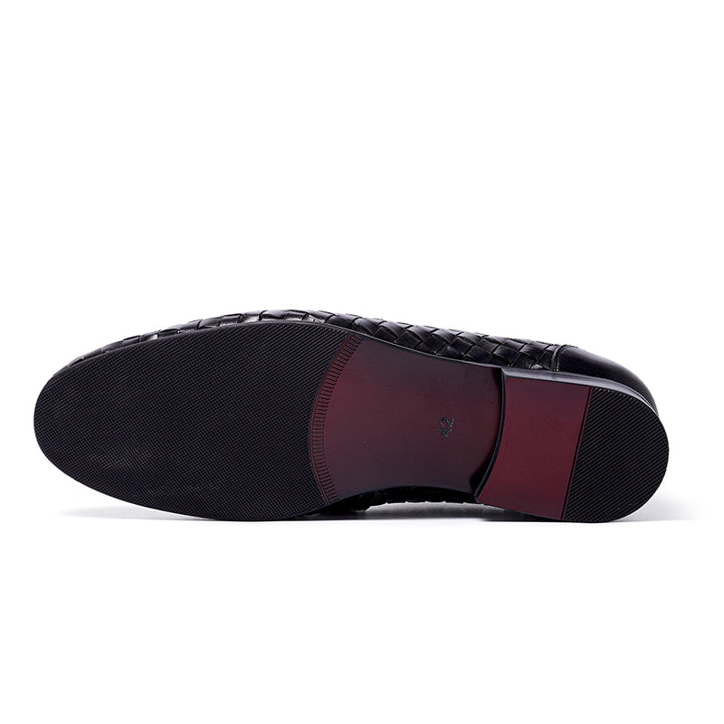 Men's Woven Leather Loafers
