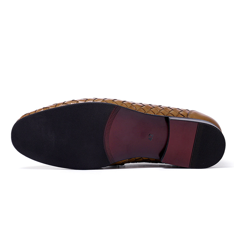 Men's Woven Leather Loafers