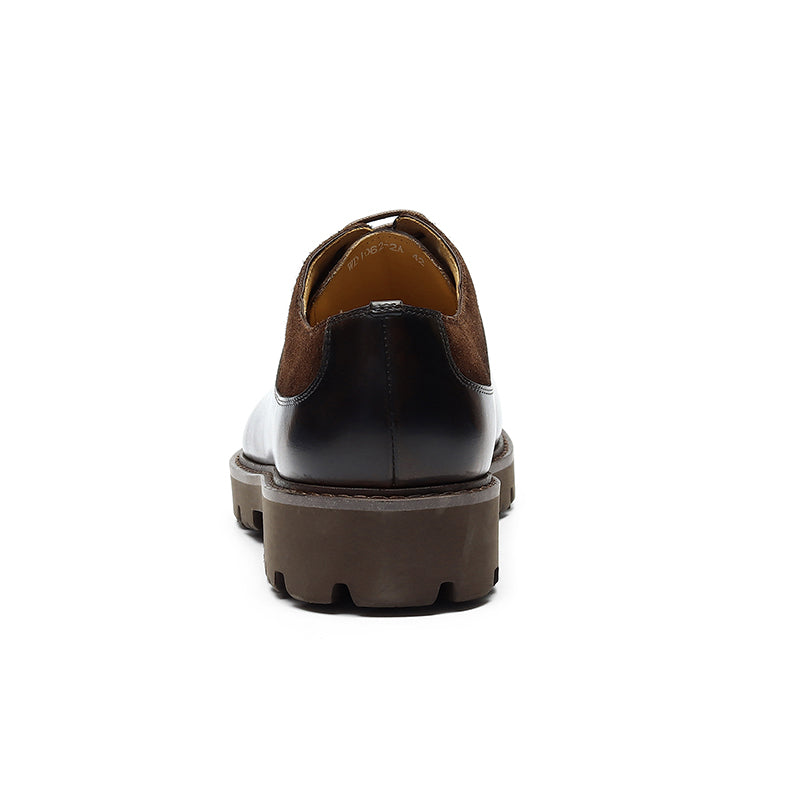 Men's Derby Shoes - Chunky Sole & Textured Leather Blend