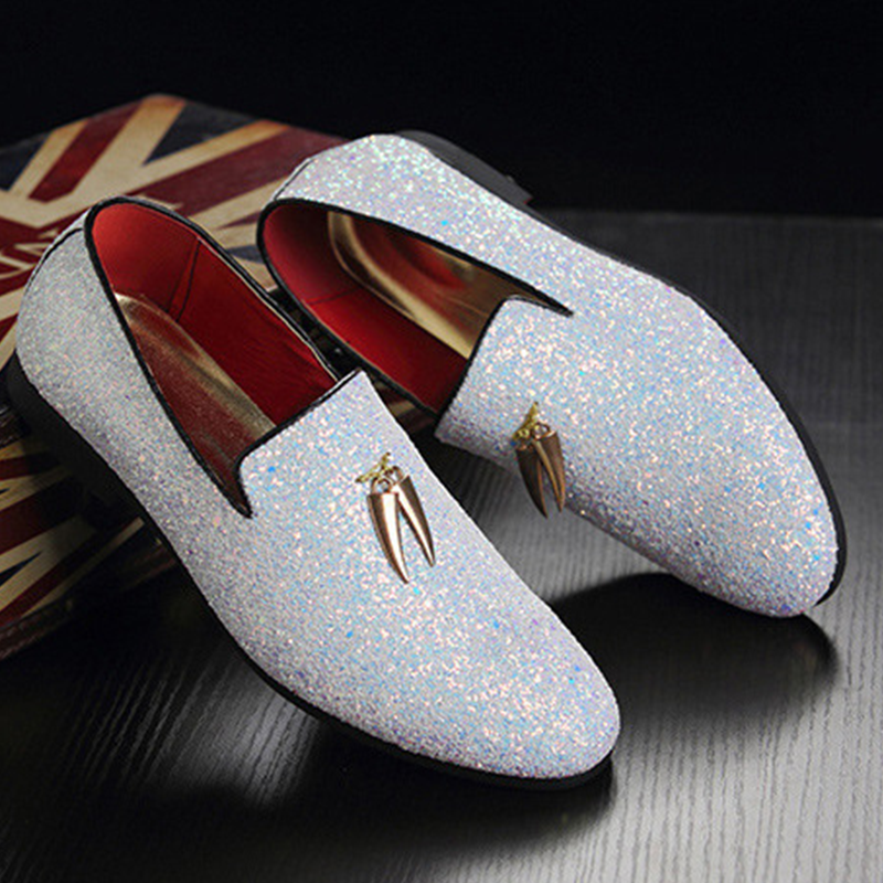 Men's Loafers with Contrast Red Lining Sophisticated Slip-On Dress Shoes