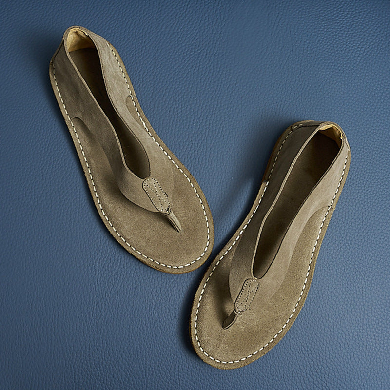 Men's Sandals Suede Leather Flip-Flop