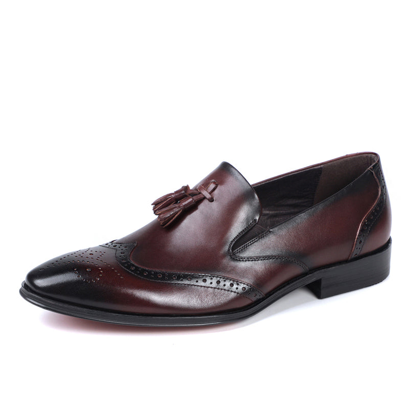Men's Tassel Loafers Brogue Detailing & Premium Leather