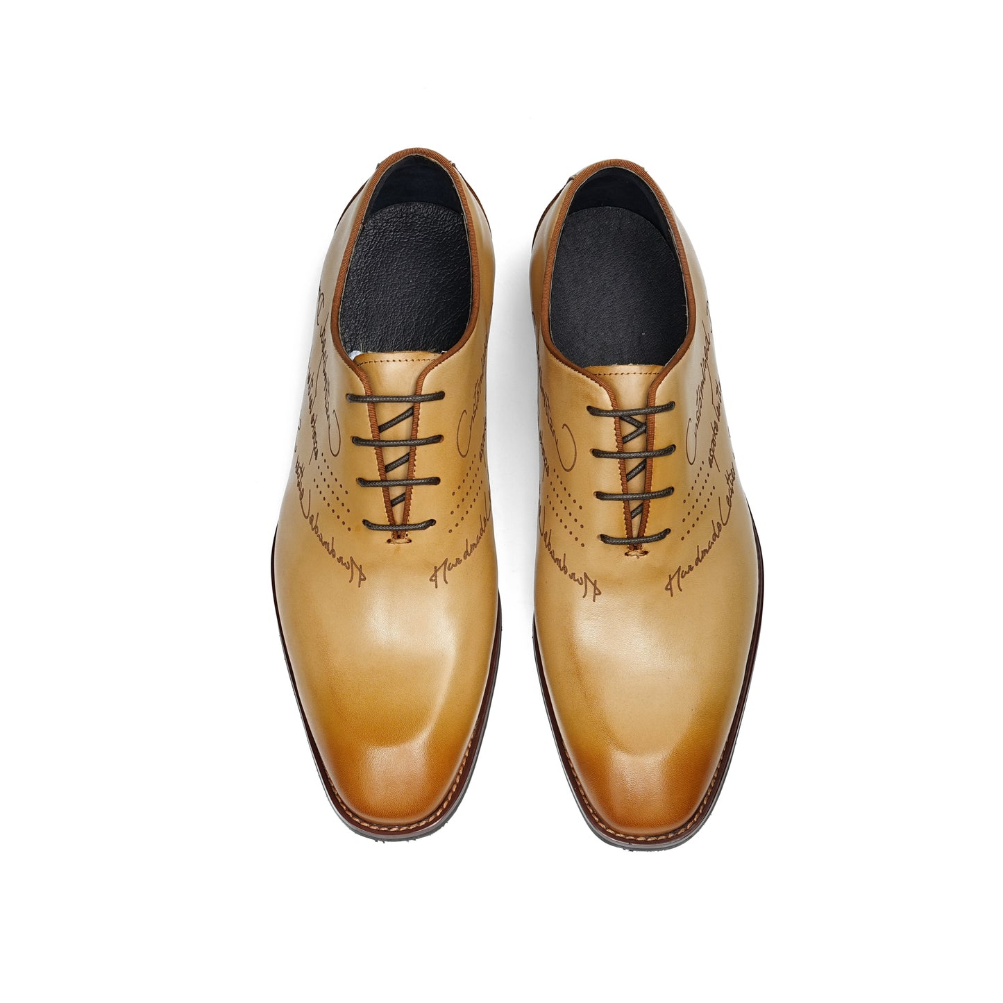 Artisan Script Men's Oxford Shoes: Hand-Painted Elegance & Custom Character